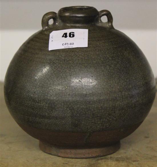 Annamese globular ring handled jar(-)